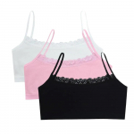 3 PC Laste aluspesu Rinnahoidja Puuvillane T&uuml;drukute Rinnahoidja Pehme Puberteedieas T&uuml;drukute Treeningrinnahoidjad Solid Kids T&uuml;drukute Vest K&auml;rpi Rinnahoidja One size