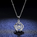 Uus t&otilde;eline moissanite kroonripats kaelakee D v&auml;rvi VVS1 puhas 925 sterling h&otilde;be 18K kullatud naiste pulmade peened ehted 5mm 0.5ct D Color blue