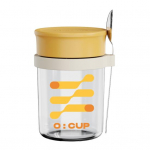 350 ml klaasist &ouml;&ouml;kaerakonteinerid Erksad virnastatavad kaanega purgid Lusikas tervisliku toidu s&auml;ilituslahust 350ml roheline