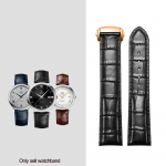 18mm 20mm 22mm ehtsast nahast kellarihm Omega kella Speed ​​Seamaster Deployant pannal Must pruun kellarihma k&auml;ev&otilde;ru Black-rosegold 20mm with logo