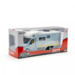 1/32 Scale Camper RV Haagissuvila m&auml;nguasjad, metallist vabaajas&otilde;idukid, metallist teeseldud, m&auml;ngu, t&otilde;mmake tagasi mudel autouksed ja varikatus, avatud valgusheli poistele t&uuml;drukule 1/32-Size:21.5*9.5*7.5cm sinine
