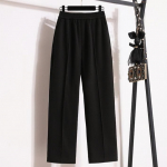 DIMANAF 2024 Plus Size pikad p&uuml;ksid naiste elastsed lahtised k&otilde;rge v&ouml;&ouml;kohaga vintage soliidsed vabad vabaaja stiilis p&uuml;ksid harem p&uuml;ksid 5XL 2XL must