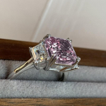 BELLA BOX Raydean Flash v&otilde;rreldav j&auml;&auml;lillede valguspuuder tsirkoon temperamendiga avatud s&otilde;rmus Naiste printsessi ruudu moes&otilde;rmus ehted Adjustable Opening roosa