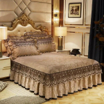 Luksuslik voodikate Pehme 45 cm k&otilde;rgendatud voodiseelik Kodu Reguleeritav voodipesukomplekt Queen King Size voodikate koos padjap&uuml;&uuml;ridega 3pcs 120x200cm beige
