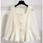 Prantsuse ruudu kaelusega naiste &uuml;laosa varas&uuml;gisene k&otilde;rge klassiga varas&uuml;gisese v&ouml;&ouml;kohaga unikaalne ja ilus v&auml;lismaises stiilis s&auml;rk M