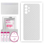 apgo Protective Skin Sticker for the back compatible with Samsung Galaxy A32 4G, Wrap Film, Foil, Vinyl - Pattern Transparent Carbon