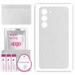 apgo Protective Skin Sticker for the back compatible with Samsung Galaxy S23, Wrap Film, Foil, Vinyl - Pattern Transparent Carbon