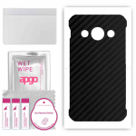 apgo Protective Skin Sticker for the back compatible with Samsung Galaxy Xcover 3 G389F, Wrap Film, Foil, Vinyl - Pattern Carbon Black