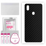 apgo Protective Skin Sticker for the back compatible with ZTE Blade A7 Prime, Wrap Film, Foil, Vinyl - Pattern Carbon Black