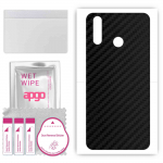apgo Protective Skin Sticker for the back compatible with Tecno Pouvoir 3 Air, Wrap Film, Foil, Vinyl - Pattern Carbon Black