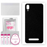 apgo Protective Skin Sticker for the back compatible with Doogee Y8C, Wrap Film, Foil, Vinyl - Pattern Matte Black