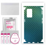 apgo Protective Skin Sticker for the back+sides compatible with Oppo K9 5G, Full Wrap Film, Foil, Vinyl - Pattern Carbon Chameleon CAKA1