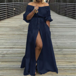 Naiste &otilde;lgadeta mood Elegantne pikk kleit, pool laternaga varrukatega, n&ouml;&ouml;bid, l&otilde;hikuga pidulikud vabaaja maksikleidid XXXL