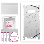 apgo Protective Skin Sticker for the back+sides compatible with Samsung Galaxy Note 8, Full Wrap Film, Foil, Vinyl - Pattern White Marble