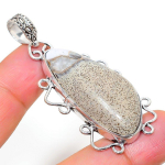 Natural Ocean Jasper Gemstone Handmade 925 Sterling Silver Pendant 2.36 p4e96