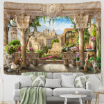 Aed Maastik Vaip Seinale Riputatav Looduslik Boheemlaslik Hipi N&otilde;idus TAPIZ Ps&uuml;hhedeelne Kodu Dekoratsioon 400x220cm