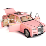 1/32 Skaala Rolls-Royce Phantom Mudelauto, T&otilde;mbemehhanismiga Tsinkisulamist M&auml;nguauto Heliga ja Valgusega Lastele Poisile T&uuml;drukule Kingitus 1/32-Size:17*5.7*4.5cm roosa