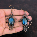 Labradoriit V&auml;&auml;riskivi K&otilde;rvar&otilde;ngas Vasktraadiga M&auml;hitud K&otilde;rvar&otilde;ngas K&auml;sitsi Valmistatud K&otilde;rvar&otilde;ngas Vask Ehted Disainer K&otilde;rvar&otilde;ngas Traadiga M&auml;hitud Ehted Kingitused Emale