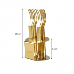 6 tk puuviljakahvlid alusega kohvikahvlite komplekt kooki magustoit minikahvel p&auml;rastl&otilde;unapeo s&ouml;&ouml;giriistad suupistekahvel k&ouml;&ouml;gi-s&ouml;&ouml;gibaari jaoks kuld