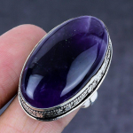 Sage Amethyst Gemstone Handmade 925 Steling Silver Gift Jewelry Ring Size 9 d9h97