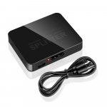 VAORLO 4K HDMI-&uuml;hilduv splitter 1x2 1 in 2 out 1080p HDCP Stripper 3D Splitter toitesignaali v&otilde;imendi 4K HDMI-&uuml;hilduv jaotur must