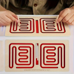 1 komplekt vasakut ja paremat aju arendamise m&auml;nguasja pliiatsi trajektoori treeniv pusle Alushariduse puidust &otilde;ppevahendid Hariv m&auml;nguasi kingitus punane