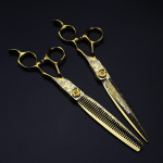 Professionaalsed Kuld Jp440C Tippteras 7 '' Damaskuse Mustriga Juuksek&auml;&auml;rid Juuksel&otilde;ikus H&otilde;rendusk&auml;&auml;rid Juuksuri K&auml;&auml;rid