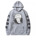 Anime Jujutsu Kaisen Hoodies Meeste Satoru Gojo Printiga dressipluus S&uuml;gistalvine Harajuku Kapuutsiga kapuutsiga T&auml;navar&otilde;ivad Suures suuruses kapuuts M