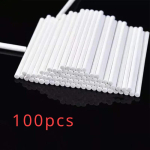 20/80/100 tk Plastikust pulgakommipulk, ohutu valge koogipulgad &scaron;okolaadi-suhkru kommide jaoks.