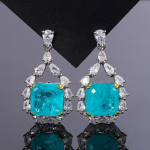 Huayu ehted, Paraiba Zircon Stud Emerald Ruby Stud
