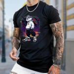 Uus suvine meeste moe T-s&auml;rk Personality Cool Rabbit Printed meeste T-s&auml;rk Top XS must