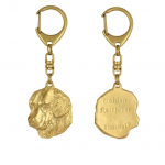 Golden Retriever - Gilded key ring with dog in gift box, handbag decoration, luxury accessory by Art-Dog brand