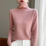 Naiste ka&scaron;miirist sviiter Qinghe ka&scaron;miir 30% ka&scaron;miir 70% vill s&uuml;gis-talvine ka&scaron;miir pullover pehme ja soe L roosa