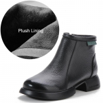 Mood vabaaja talvised ehtsast nahast naiste poolsaapad Pehmed madala kontsaga libisemiskindlad retro stiilis naiste kingad, mis hoiavad soojas saapad 35