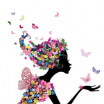 Liblikalillede maalimine Dekoratiivne pilt Kodu Elutoa Seinakujundus 40*40cm