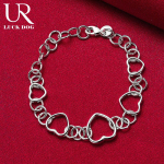 925 h&otilde;bedane s&uuml;damekujuline O-ketiga k&auml;ev&otilde;ru Moodsad pulmaehted 20CM