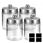 4 tk/komplekt l&auml;bipaistvast klaasist hoiupurk Vannitoa kummut hoiukonteiner edevus-meigit&ouml;&ouml;laua korraldaja h&otilde;be