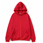 Autumn winter unisex zipper sweatshirt cardigan hooded sweatshirt solid color blank sportswear top S punane