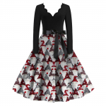 Naiste mood V-kaelusega vabaaja &otilde;hukesed j&otilde;ulutr&uuml;kiga pikkade varrukatega kleidid XXXL roheline