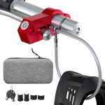 Mootorratta lukustus Kiivri lukk ja pidurilukk Combo vargusvastane Mootorratta juhtraua lukk Mootorratta Mopeedi Mootorratta Rolleritele ATV Dirt Bike Street punane