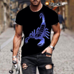 Suvine uus Scorpion 3D meeste prinditud T-s&auml;rk Moodne isiksus lihas&ouml;&ouml;ja unisex vabaaja kaelake loom l&uuml;hikeste varrukatega S