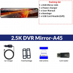 E-ACE 2K auto armatuurkaamera peegel WiFi 11,28 tolli puutetundlik s&otilde;idusalvesti &Ouml;&ouml;n&auml;gemise armatuurkaamera DVR-id toetavad GPS 1080P koos tahavaatekaameraga No TF Card