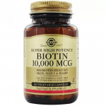 Solgar - Biotiin, Super K&otilde;rge Potentsusega, 10 000 mcg. 60 Vegetable Capsules