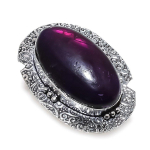 Natural Purple Labradorite 925 Sterling Silver Jewelry Ring Size 7.5 t8o16