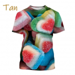 Summer Candy Chocolate Casual 3D Printing T-s&auml;rgid Unisex Meeste ja Naiste Mood Riided Streatwear T-s&auml;rgid XL