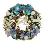 Light up Christmas Wreath, Artificial Hanging Wreath Ornament, Front Door for Pink White