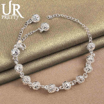 925 Sterling h&otilde;be 8mm &otilde;&otilde;nes kuulkett k&auml;ev&otilde;ru Mood pulma ehted 20CM