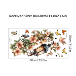 Roosa lilleline rippvalgusti seinakleebis Eemaldatav seinakunstikujundus Veekindel stereolillega kodukaunistus magamistoas 30x60CM