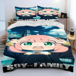 Anime SPY&times;FAMILY Anya voodipesukomplekt poistele, t&uuml;drukutele, kaheinimesevoodi, kaheinimesevoodiga tekikott Padjap&uuml;&uuml;r, lastevoodi t&auml;iskasvanute moe kodutekstiil, tekstiil 70x133cm 2pcs