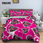 Punased huuled tekikottide komplekt 3D voodipesukomplekt Suudle mind punased huuled voodipesu King Size tekikott Seksikad huuled naistele meestele magamistoa sisustus EU single(135x200cm)